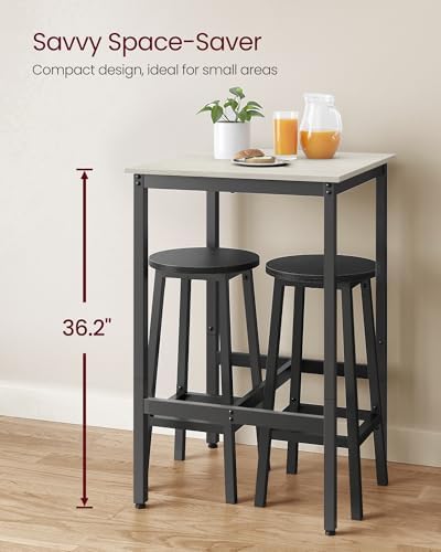 Bar Table, Square, Steel Frame, 23.1 x 23.1 x (31.1-41.3) Inches, alternate view 3