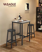 Bar Table, Square, Steel Frame, 23.1 x 23.1 x (31.1-41.3) Inches, alternate view 4