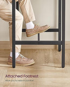 Bar Table, Square, Steel Frame, 23.1 x 23.1 x (31.1-41.3) Inches, alternate view 5