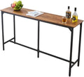 Bar Table, Sturdy Metal Frame High Top Pub Table, Small Kitchen Dining, Cocktail Coffee Counter Bar Height Desk