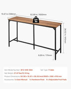 Bar Table, Sturdy Metal Frame High Top Pub Table, Small Kitchen Dining, Cocktail Coffee Counter Bar Height Desk, alternate