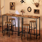 Bar Table with Charging Station, Rectangular Pub Table, High Top Coffee Table, Counter Bar Height Table, Narrow, alternate