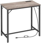 Bar Table with Charging Station, Rectangular Pub Table, High Top Coffee Table, Counter Bar Height Table, Narrow