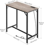 Bar Table with Charging Station, Rectangular Pub Table, High Top Coffee Table, Counter Bar Height Table, Narrow, alternate