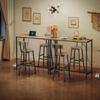 Bar Table with Charging Station, Rectangular Pub Table, High Top Coffee Table, Counter Bar Height Table, Narrow, alternate