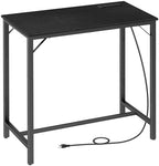 Bar Table with Charging Station, Rectangular Pub Table, High Top Coffee Table, Counter Bar Height Table, Narrow