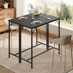 Bar Table with Charging Station, Rectangular Pub Table, High Top Coffee Table, Counter Bar Height Table, Narrow, alternate