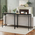 Bar Table with Charging Station, Rectangular Pub Table, High Top Coffee Table, Counter Bar Height Table, Narrow, alternate