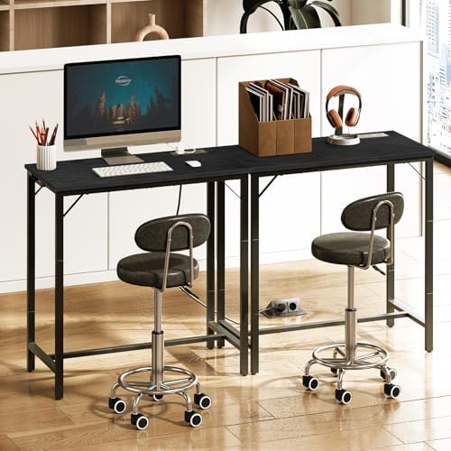 Bar Table with Charging Station, Rectangular Pub Table, High Top Coffee Table, Counter Bar Height Table, Narrow, alternate