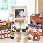 Baseball Cupcake Stand - 3 Tiered Dessert Cake Table Display - Birthday Party Decorations - Rookie Year 1st, alternate view 5