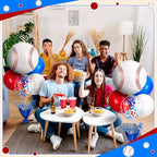 Baseball Party Balloons Stand Kit 6 Sets, Blue, White, and Red in 6 Count (Pack of 1) in Blue, White, and Red, alternate view