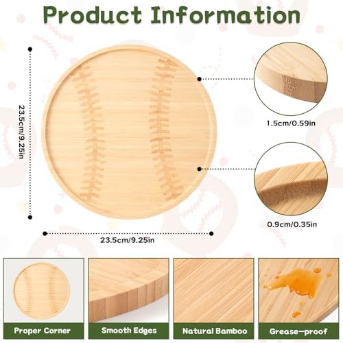 Baseball Party Decorations Wooden Baseball Charcuterie Board, Serving Tray for Sports Birthday, Game Day, Team, alternate