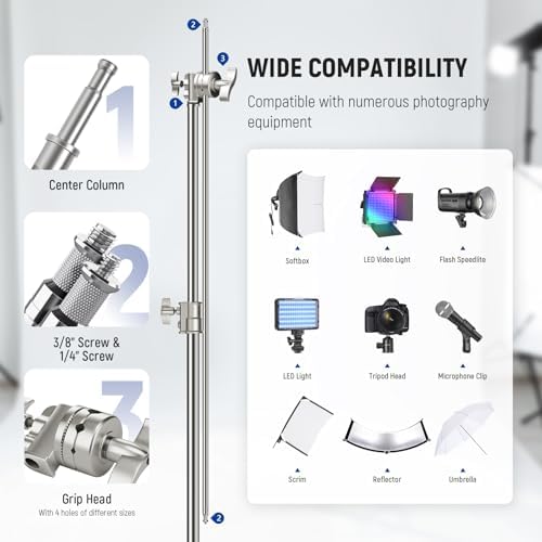 BASICS 100% Stainless Steel Heavy Duty C Stand with Arm, SC320 Lite, alternate view 6