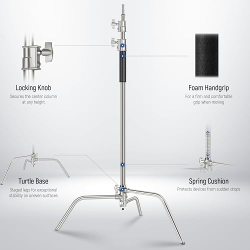 BASICS 100% Stainless Steel Heavy Duty C Stand with Arm, SC320 Lite, alternate view 7