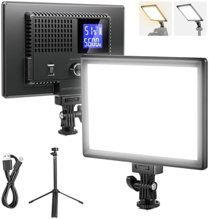 Basics 9" LED Light Panel with Desk Tripod Stand, Edge Lit, NL-120B