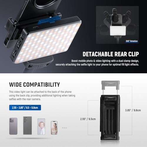 Basics LED Selfie & Tattoo Light Compatible with iPhone, BL120B, alternate view 7