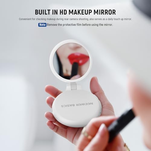 Basics Magnetic LED Selfie Light Compatible with MagSafe iPhone, Desk Stand Phone Holder with Makeup Mirror, alternate view 7