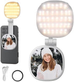 Basics Magnetic Selfie Light Compatible with MagSafe iPhone, 2W Bi Color Small LED Phone Fill Ring Lighting
