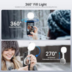 Basics Magnetic Selfie Light Compatible with MagSafe iPhone, 2W Bi Color Small LED Phone Fill Ring Lighting, alternate view 4