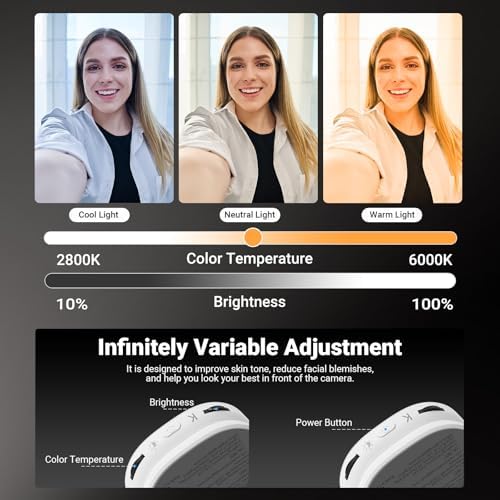 Basics Magnetic Selfie Light Compatible with MagSafe iPhone, 2W Bi Color Small LED Phone Fill Ring Lighting, alternate view 6
