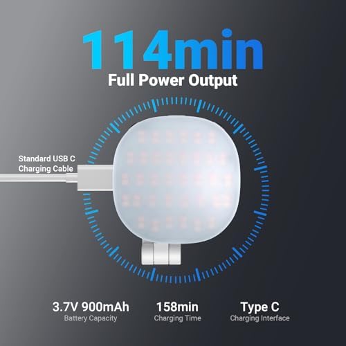 Basics Magnetic Selfie Light Compatible with MagSafe iPhone, 2W Bi Color Small LED Phone Fill Ring Lighting, alternate view 7