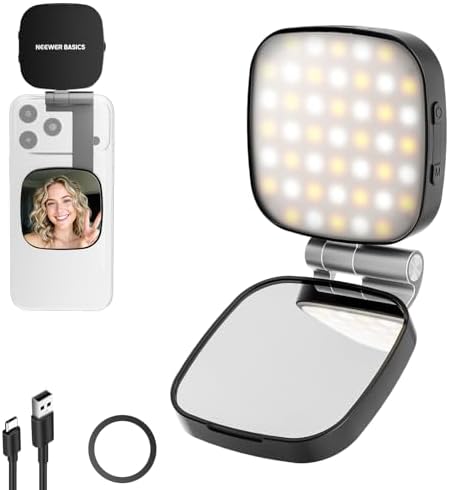Basics Selfie Light Compatible with MagSafe iPhone, NL45B Black