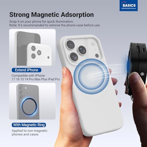 Basics Selfie Light Compatible with MagSafe iPhone, NL45B Black, alternate view 2