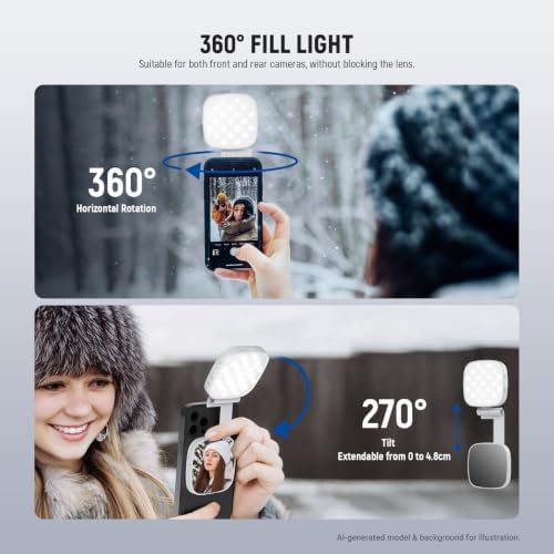 Basics Selfie Light Compatible with MagSafe iPhone, NL45B White, alternate view 5