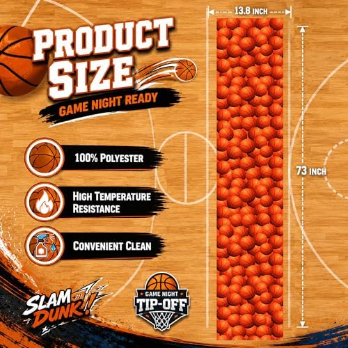 Basketball Party Decorations - Basketball Table Runner, alternate view 3