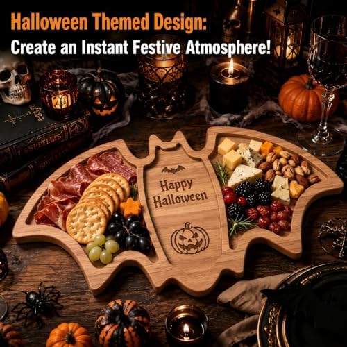Bat Charcuterie Board, Wooden Serving Tray in Wood, alternate view 4