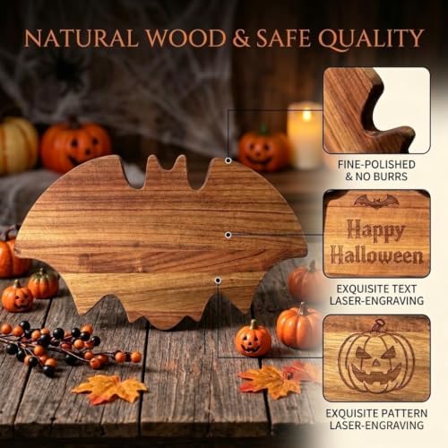 Bat Charcuterie Board, Wooden Serving Tray in Wood, alternate view 6