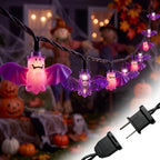Bat String Lights, 8.5FT 10 LED Purple Outdoor Plug in Lights