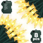 Battery Christmas Lights, 8 Pack Mini LED String Light with 8 Modes
