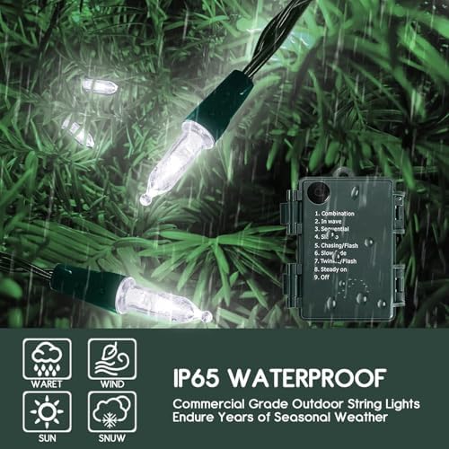 Battery Operated Christmas Light, 33ft 100 LED Mini String Light, alternate view 6