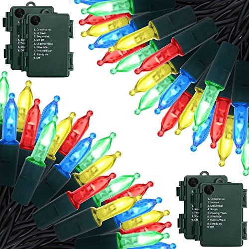 Battery Operated Christmas Lights, 4 Pack 17ft 50 LED Mini