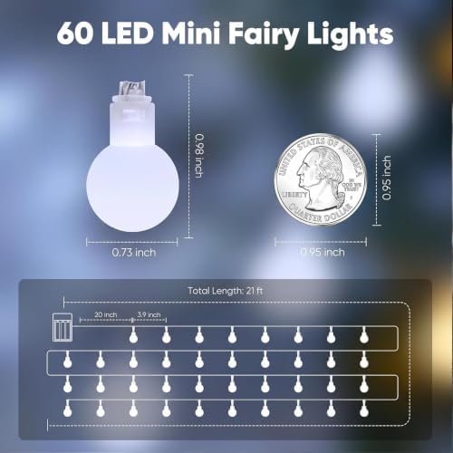 Battery Operated String Lights, 21FT 60 LED Classroom Lights, alternate view 2