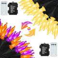 Battery Outdoor Halloween Lights, 2 Pack 50 LED in Orange Purple & Warm White