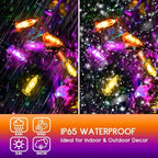 Battery Outdoor Halloween Lights, 2 Pack 50 LED in Orange Purple & Warm White, alternate view 5