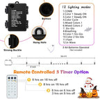 Battery Outdoor Halloween Lights, 2 Pack 50 LED in Orange Purple & Warm White, alternate view 6