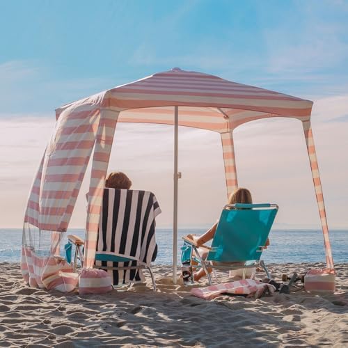 Beach Cabana, 6.5'×6.5' Beach Canopy, Easy Set up and Take Down, Cabana Tent with Sand Pockets, Instant Sun, alternate view 2