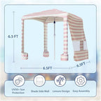 Beach Cabana, 6.5'×6.5' Beach Canopy, Easy Set up and Take Down, Cabana Tent with Sand Pockets, Instant Sun, alternate view 3