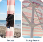 Beach Cabana, 6.5'×6.5' Beach Canopy, Easy Set up and Take Down, Cabana Tent with Sand Pockets, Instant Sun, alternate view 4