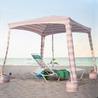 Beach Cabana, 6.5'×6.5' Beach Canopy, Easy Set up and Take Down, Cabana Tent with Sand Pockets, Instant Sun, alternate view 5