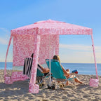 Beach Cabana, 6.5'×6.5' Beach Canopy, Easy Set up and Take Down, Cabana Tent with Sand Pockets, Instant Sun