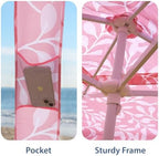 Beach Cabana, 6.5'×6.5' Beach Canopy, Easy Set up and Take Down, Cabana Tent with Sand Pockets, Instant Sun, alternate view 4