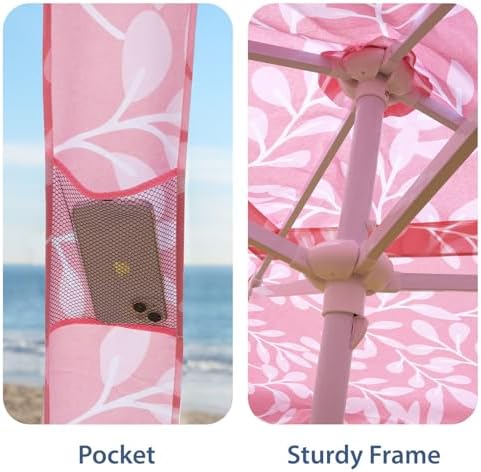 Beach Cabana, 6.5'×6.5' Beach Canopy, Easy Set up and Take Down, Cabana Tent with Sand Pockets, Instant Sun, alternate view 4