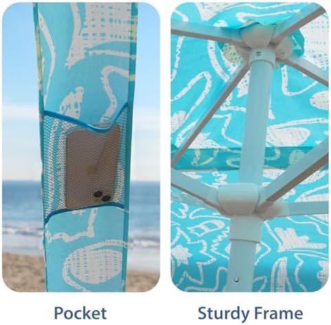 Beach Cabana, 6.5'×6.5' Beach Canopy, Easy Set up and Take Down, Cabana Tent with Sand Pockets, Instant Sun, alternate view 4