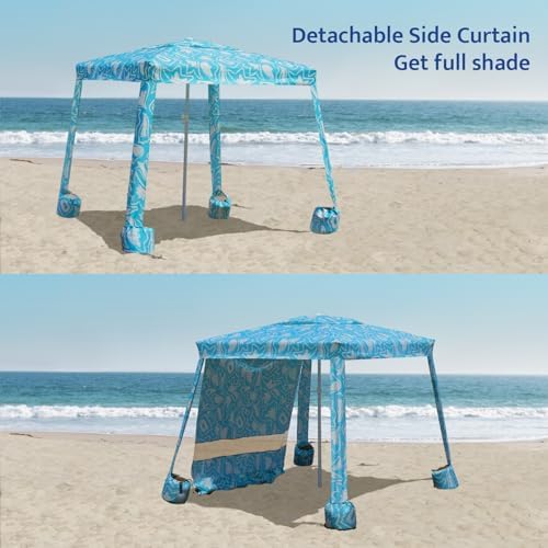 Beach Cabana, 6.5'×6.5' Beach Canopy, Easy Set up and Take Down, Cabana Tent with Sand Pockets, Instant Sun, alternate view 6