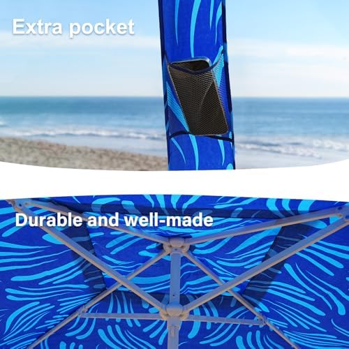 Beach Cabana, 6.5'×6.5' Beach Canopy, Easy Set up and Take Down, Cabana Tent with Sand Pockets, Instant Sun, alternate view 5