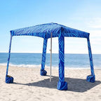 Beach Cabana, 6.5'×6.5' Beach Canopy, Easy Set up and Take Down, Cabana Tent with Sand Pockets, Instant Sun, alternate view 7